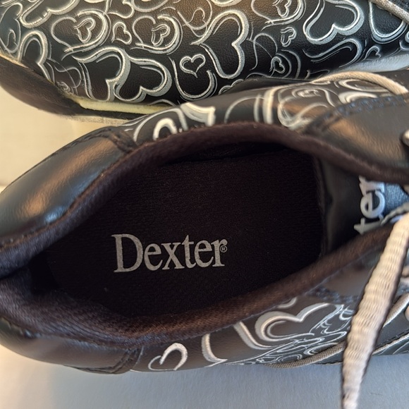 Dexter black and white Joan bowling sneakers heart patten slide rite sole 6 1/2 - Picture 3 of 14